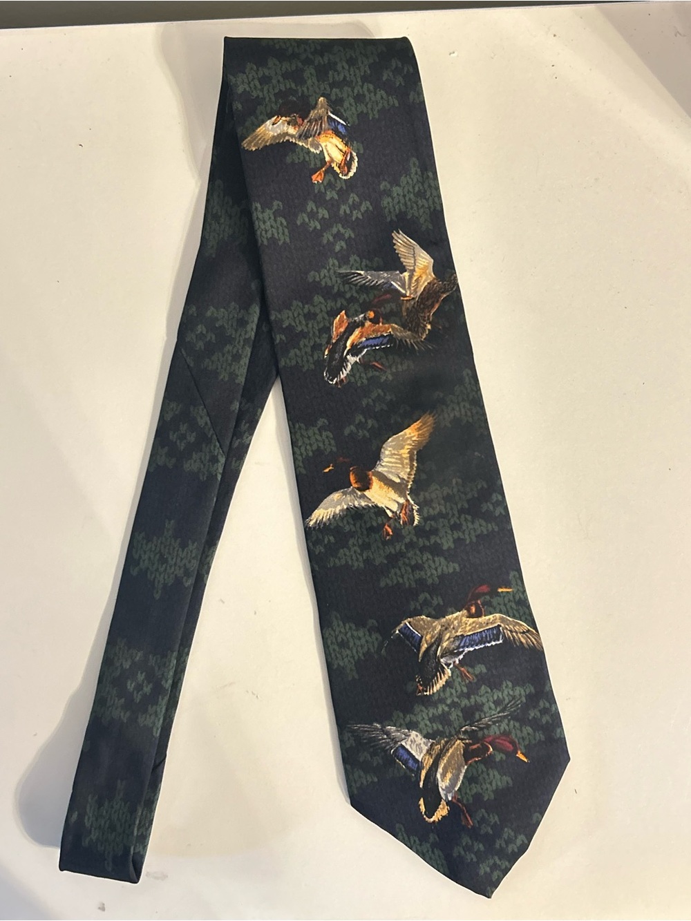 Vintage Chaps Ralph Lauren Waterfowl Duck Wildlife Necktie 1990s Preppy